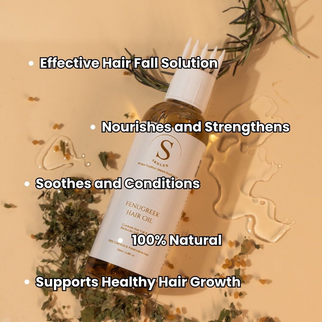 Fenugreek Hair Oil | Controls Hair Fall & Reduces Split End - SKNLEX